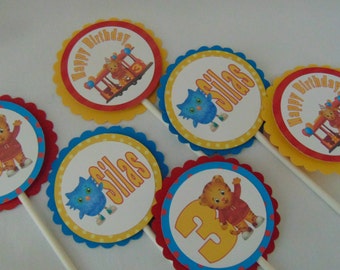 Daniel tiger birthday decorations, birthday cupcake toppers