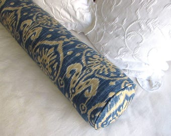 7x29 Bolster pillow blue tan includes insert / last one