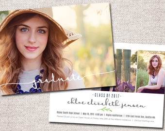 Graduation Announcement, Graduation Invitation, Photo Graduation Announcement, Printable Graduation Announcement (graduate 2 sided)