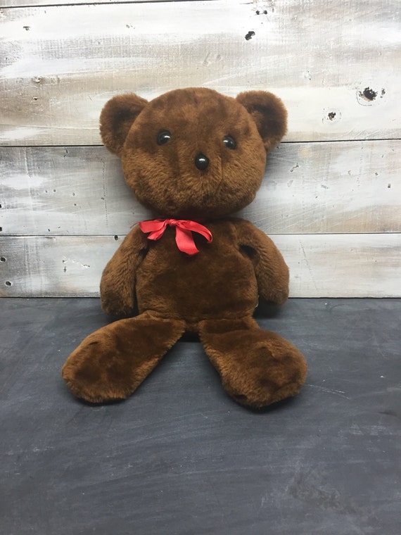 Vintage Knickerbocker Teddy Bear with Red Bow