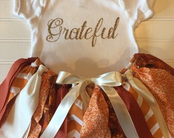 Baby Girl Newborn Outfit - Coming Home Outfit - Baby Girl Outfit - Girl Outfit - Little Girl Outfit - Tutu Skirt - Grateful Onesie