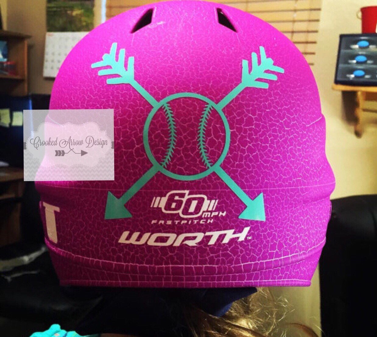 Baseball Decal Softball Decal Batting helmet Decal Arrows