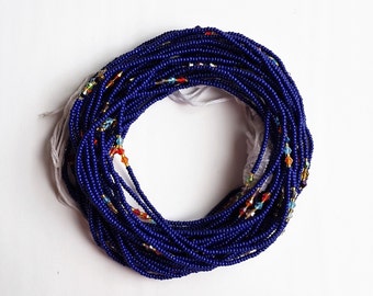 Dark blue African waist beads