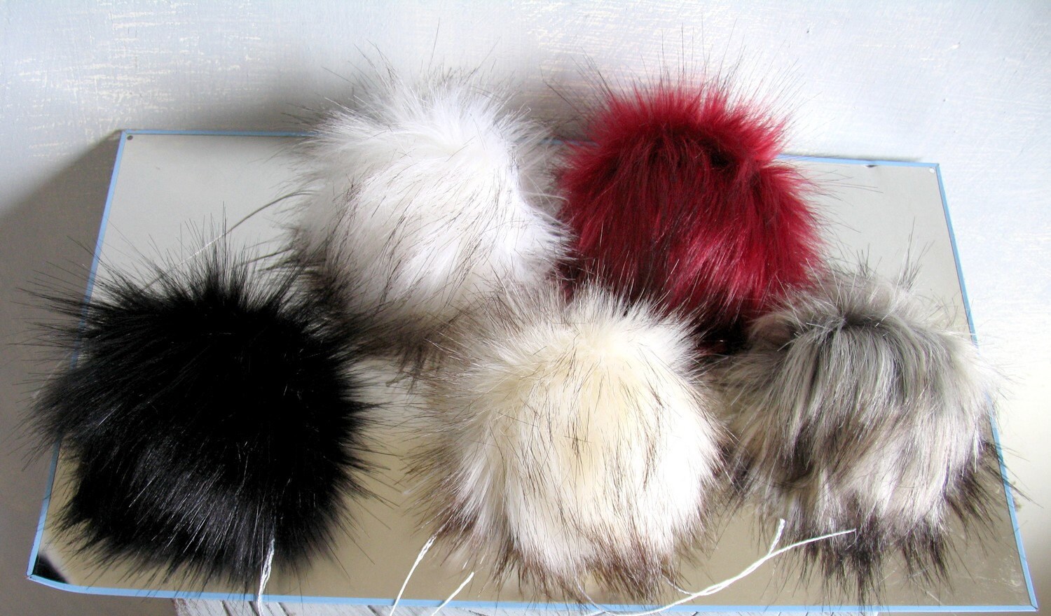 hat pom fur diy pom PomPom Faux Fur Handmade Supply Pom Black Faux Craft Large Pom