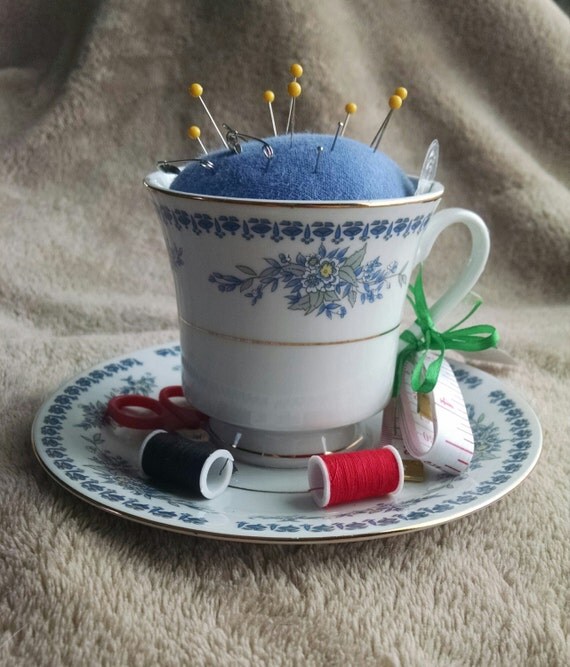 Tea cup pin cushion