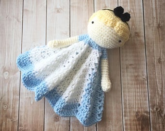Alice in Wonderland Inspired Lovey/ Security Blanket/ Soft Toy Doll/ Plush Toy/ Stuffed Toy Doll/ Amigurumi Doll/ Baby Doll- MADE TO ORDER