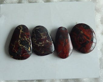 4 PCS Cheap African Red Stone Gemstone Cabochon,11.45g