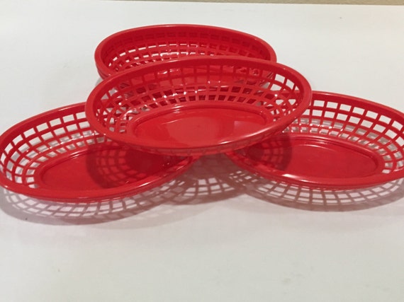 Red Color Food Baskets Food Tray HEAVYWEIGHT Party Baskets