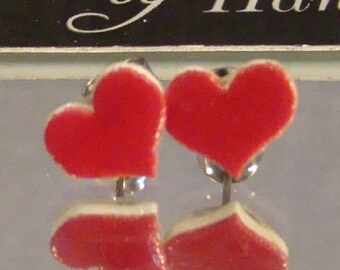 Red Heart Stud Earrings - Valentine's day Jewelry - Love Jewellery