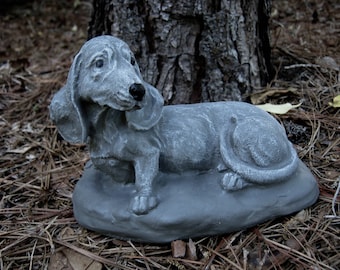 cement golden retriever garden statue