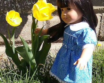 1930s Feedsack Dress for Kit Ruthie American Girl 18 Inch My Twinn Dolls