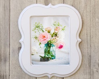 8x12 Picture Frame,Rustic Frame,Custom picture frame,White distressed, Shabby chic,baby girl nursery,nursery decor,baby boy nursery