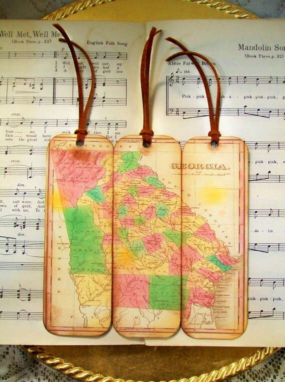 georgia map bookmarks gifts for men historical map bookmarks