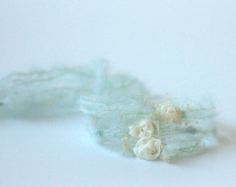 Newborn Photography Prop Headbands. Newborn Blue Flower Headbands. Ready To Ship Newborn Flower Halo. New Born Photography Prop.UK SELLER
