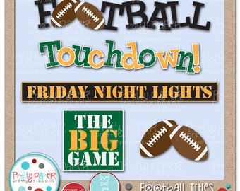 Football Titles Cutting Files & Clip Art - Instant Download