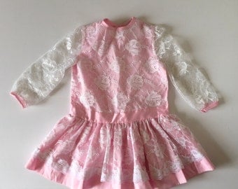 1980's Pink & Lace Party Dress (4t)