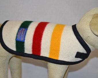 Pendleton Dog Coat jacket sweater Glacier National Park stripe blanket weight wool Pendleton pet lover gift small to medium adjustable
