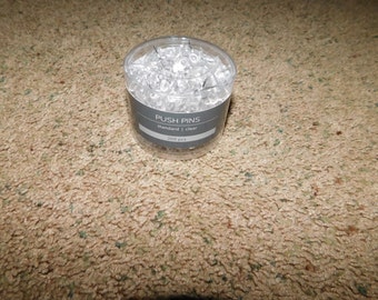200 pc Clear Standard Push Pins Thumb Tack Cork Board Sewing Notion