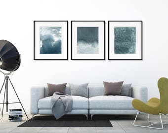 Grey art set of 3 prints. Watercolor set. Home decor wall art. Abstract art set. Minimalist Wall art. Print set. Grey wall art set