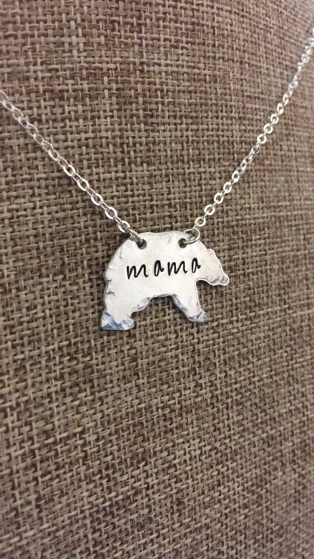 Mama bear necklace sterling silver mothers necklace