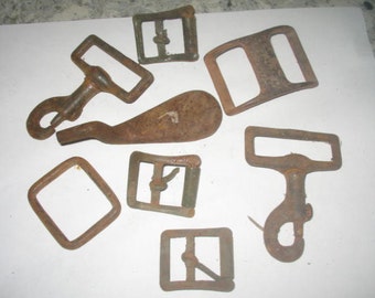 Metal Rust Antique Vintage Steam Punk ...belt buckles, bolt snaps etc