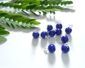 Navy Blue Opaque Dangle Beads