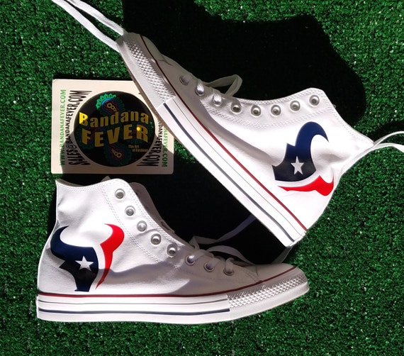 Converse Hi White Houston Texans FREE by BandanaFeverDesigns