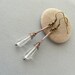 Wire earrings, contemporary earrings, clear glass beaded, gift for women, boho jewelry, wire jewelry, slim earrings, Ice