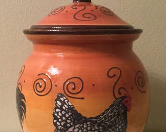 Rooster Utensil Holder Cookie Jar.Kitchen Decor.Country Kitchen.Country Home.Rooster Cookie Jar..Housewarming Gift.Home Decor..Rooster Decor