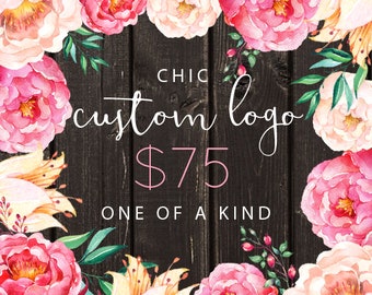 Custom Logo Design and Watermark for Photographers and Small Crafty Boutiques One of a Kind Custom Logo Package Shabby Chic Vintage Business