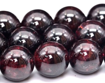 10MM Garnet Natural Gemstone Full Strand Round Loose Beads 15" BULK LOT 1,3,5,10 and 50 (101712-404)