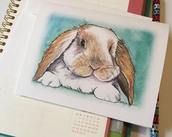 Bunny Rabbit Note Cards // Blank Floppy Eared Rabbit Greeting Cards // Spring Stationery // Happy Easter // Note Card Set