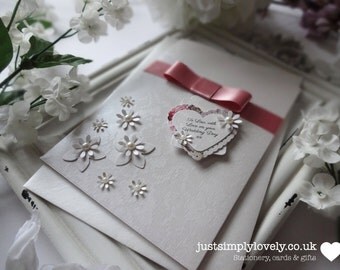 Wedding Gift or Money Wallet Vintage Ivory & Dusky Pink