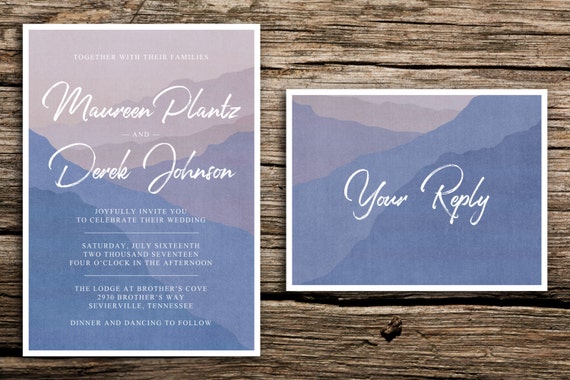 Smoky Mountains Wedding Invitation Suite // Mountain Wedding