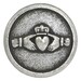 6 Claddagh Hands and Heart 9/16 inch ( 15 mm ) Metal Buttons Antique Silver Color