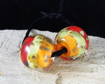 Handmade Lampwork Beads - Earring Pairs ~Fiesta Earring -Boho-Lampies