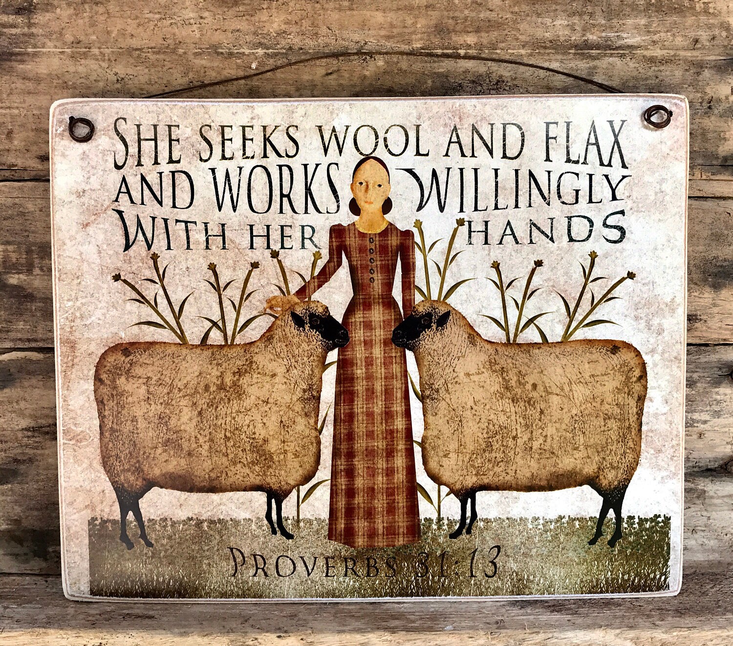 Primitive Folk Art Picture Artwork By Beth Albert Art