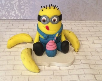Polymer clay cake topper, Minion cake topper,birthday,party,handmade,first birthday