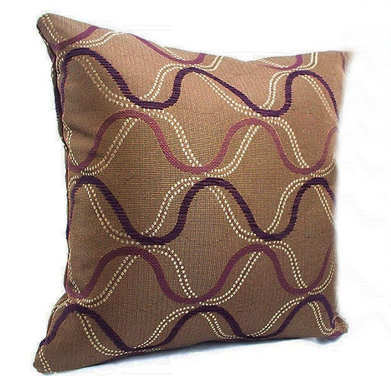 Brown and purple pillows Designer pillow covers Brown throw