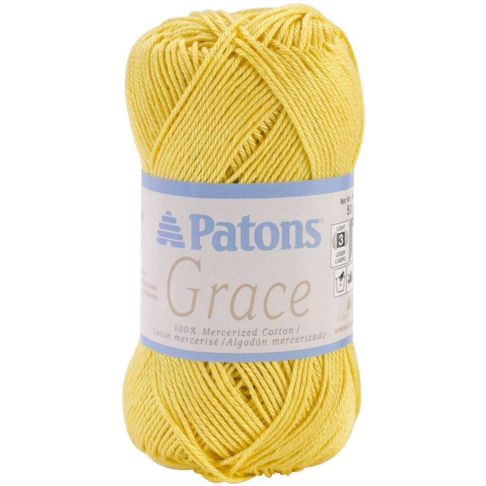 Patons Grace Yarn in Sunkissed Yellow 100 Percent Mercerized Cotton