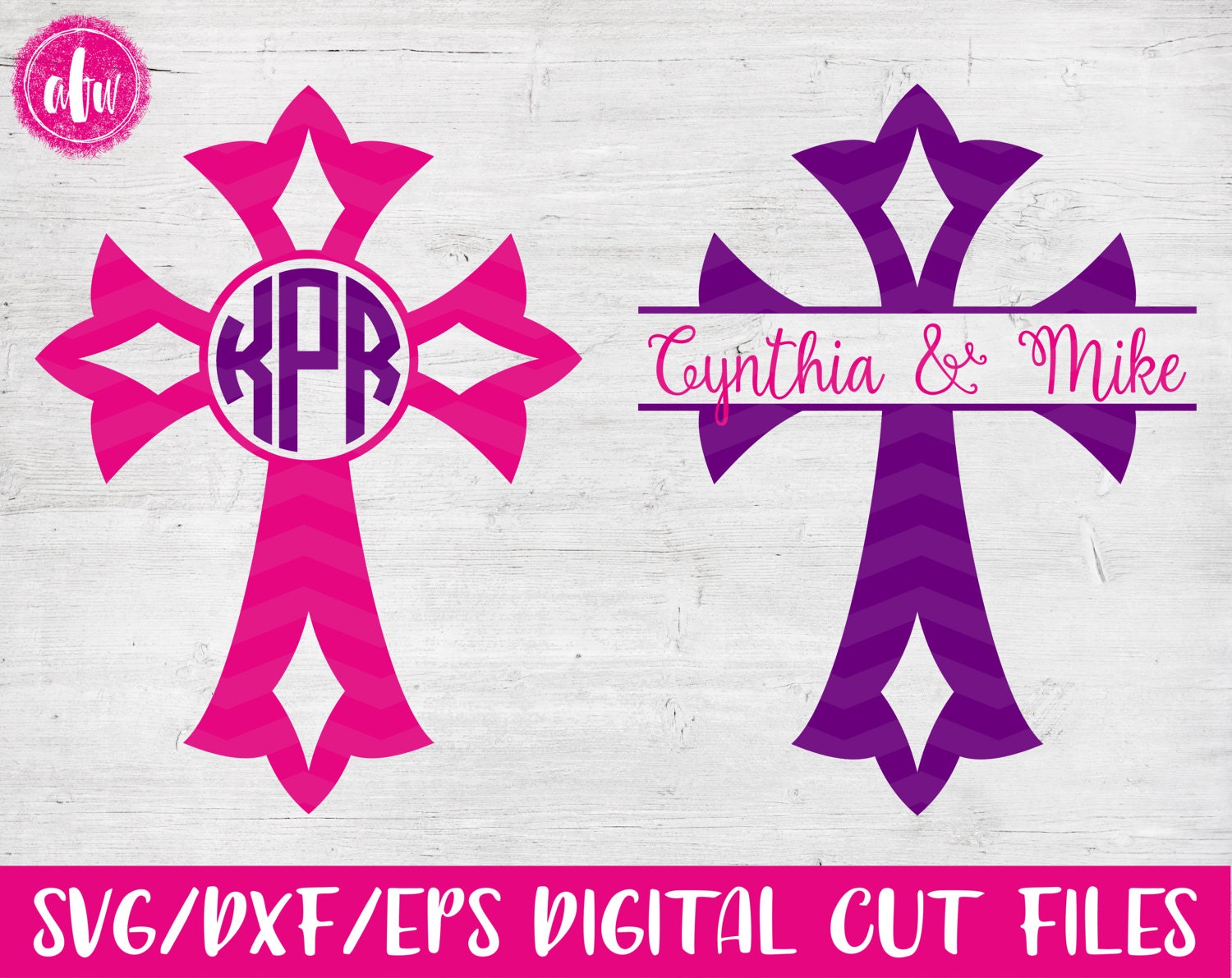 Download Monogram & Split Celtic Cross SVG DXF EPS Cut Files