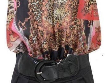 Animal Print Playsuit with Belt Size M/L