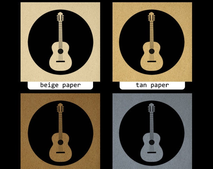 Digital Image Acoustic Guitar Printable Music Download Graphic Antique Clip Art Jpg Png Eps HQ 300dpi No.2049