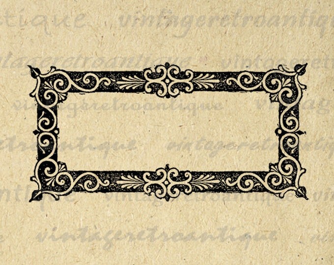 Printable Graphic Ornate Frame Image Border Antique Download Elegant Digital Vintage Clip Art Jpg Png Eps HQ 300dpi No.747