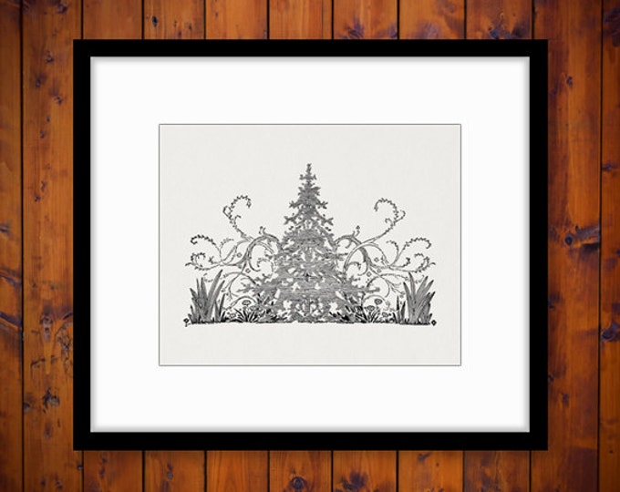 Christmas Tree Digital Image Download Printable Graphic Vintage Clip Art Jpg Png Eps HQ No.2400