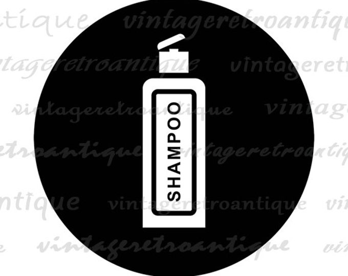 Digital Graphic Shampoo Bottle Image Hairdesser Salon Barber Printable Download Vintage Clip Art Jpg Png Eps HQ 300dpi No.4415