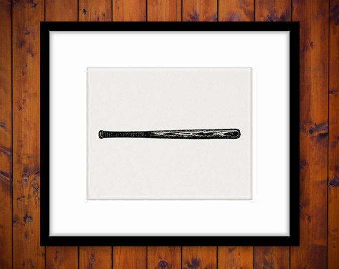 Digital Printable Baseball Bat Image Download Sports Graphic Artwork Antique Clip Art Jpg Png Eps HQ 300dpi No.4096