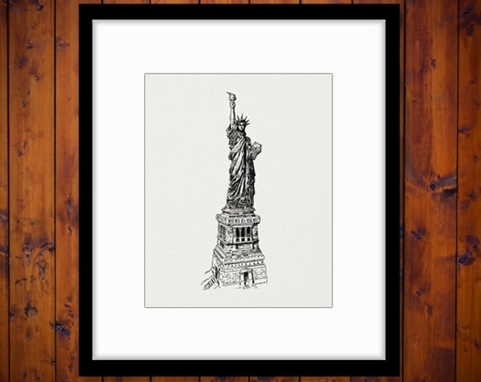 Digital Statue of Liberty New York City Image Graphic Printable Download Vintage Clip Art Jpg Png Eps HQ 300dpi No.2829