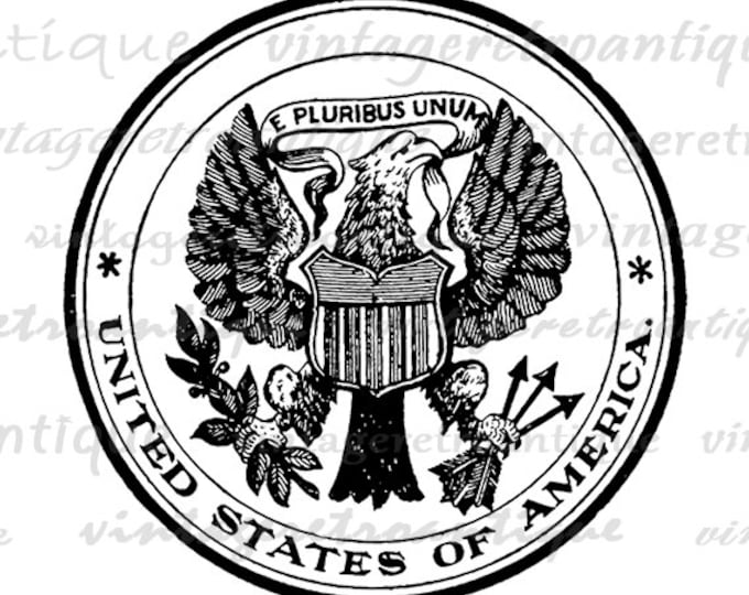 Printable Graphic United States Seal Digital America Symbol Download Image Antique Clip Art Jpg Png Eps HQ 300dpi No.2793