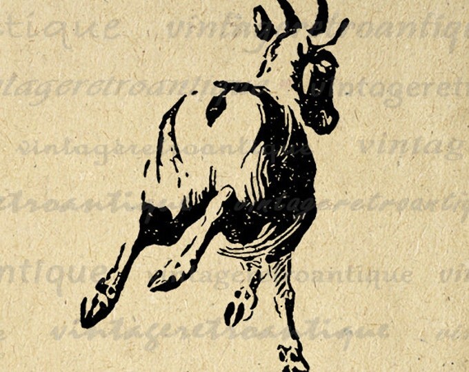 Printable Graphic Goat Image Animal Download Illustration Digital Vintage Clip Art Jpg Png Eps HQ 300dpi No.887